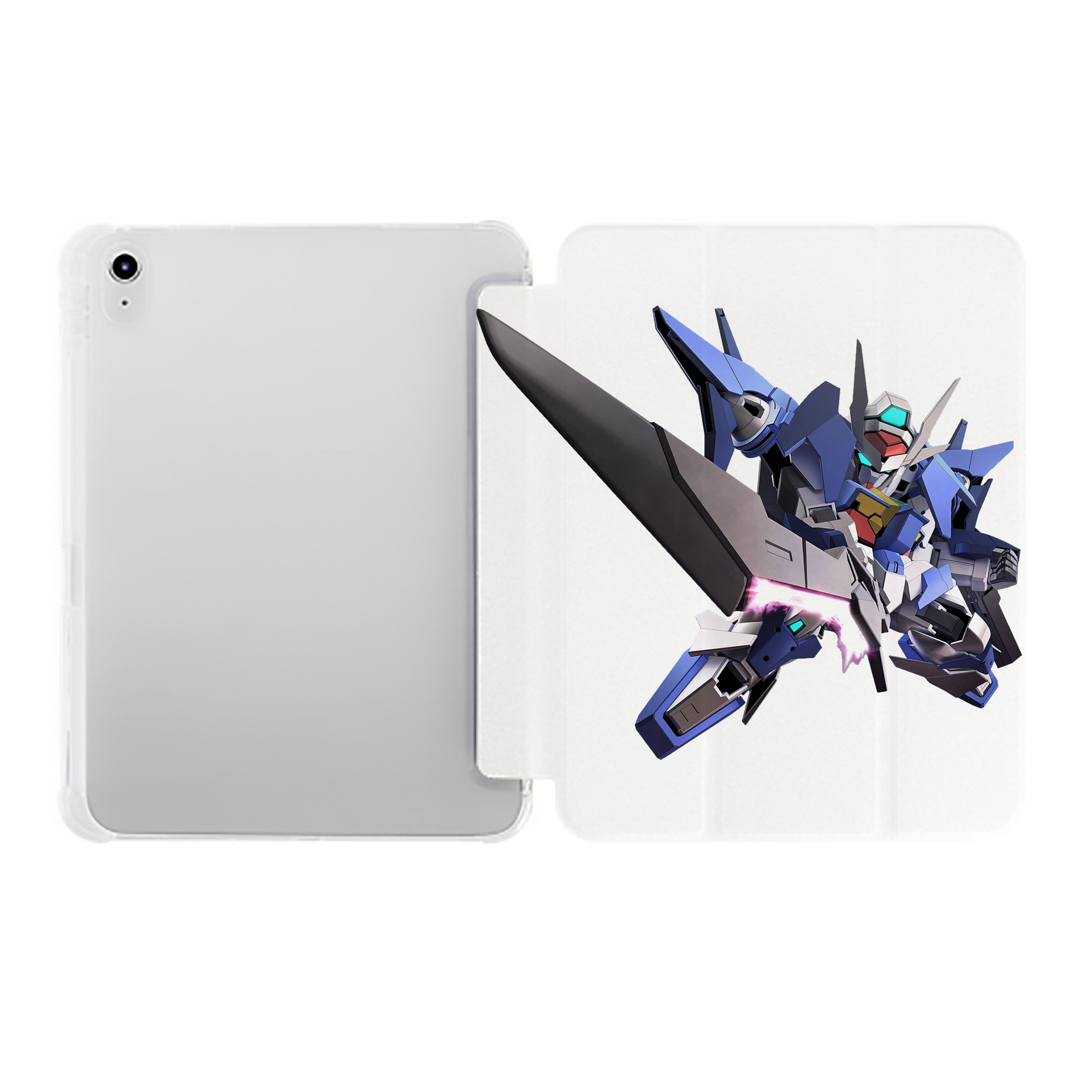 （画像用） 機動戦士ガンダム Mobile Suit Gundam IPad ケース ペン収納付き 三つ折りスタンド PUレザー×シリコン 対応機種9.5/10.5/10.9インチ